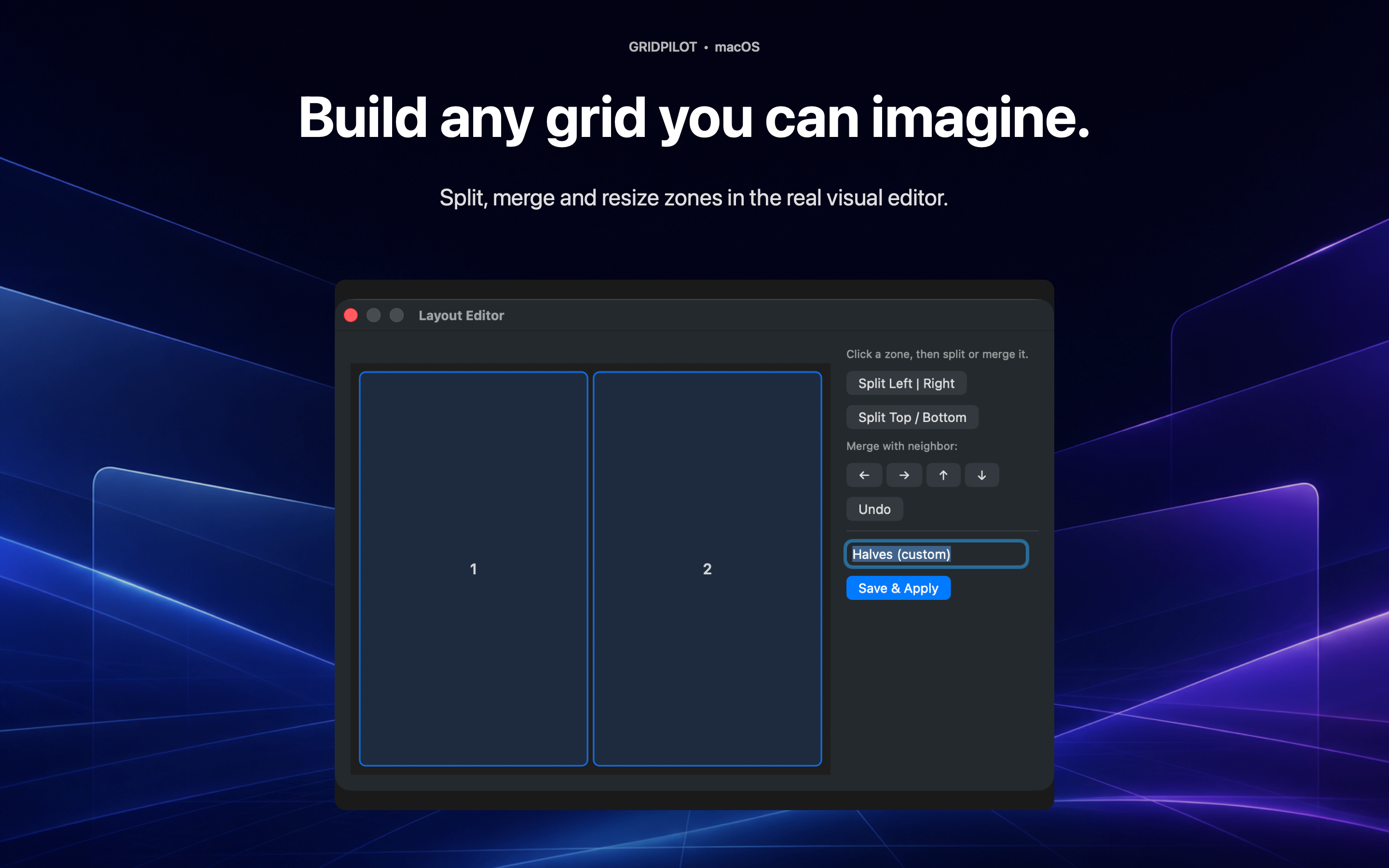 GridPilot visual layout editor